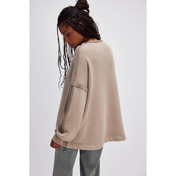 Free People French Oak Romy Rollneck Sweatshirt Size Large 41338 - Picture 3 of 12